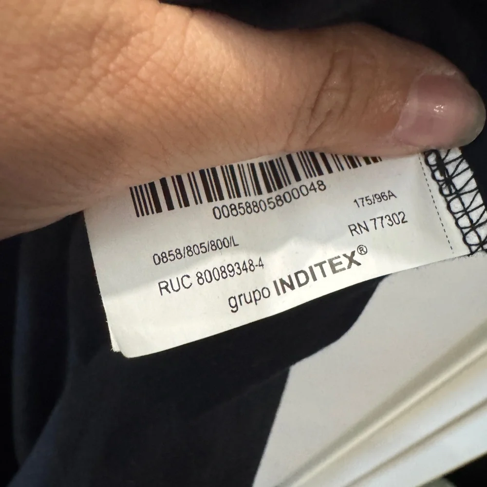 Zara Black Short Sleeve Tee with Ruffle Pocket - Picture 5 of 6